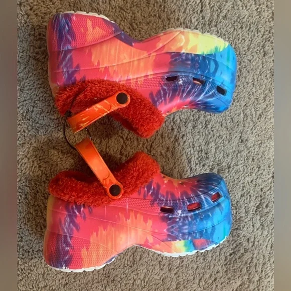 New Cape Robbin Gardener 3 Rainbow Praid Platform Clogs Sleep On Faux Blue Red - Picture 8 of 14